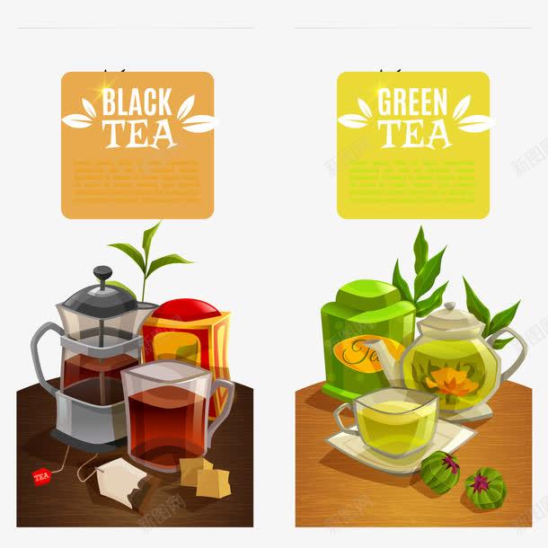 2款创意茶饮品矢量图 设计图片 免费下载 页面网页 平面电商 创意素材 红茶素材